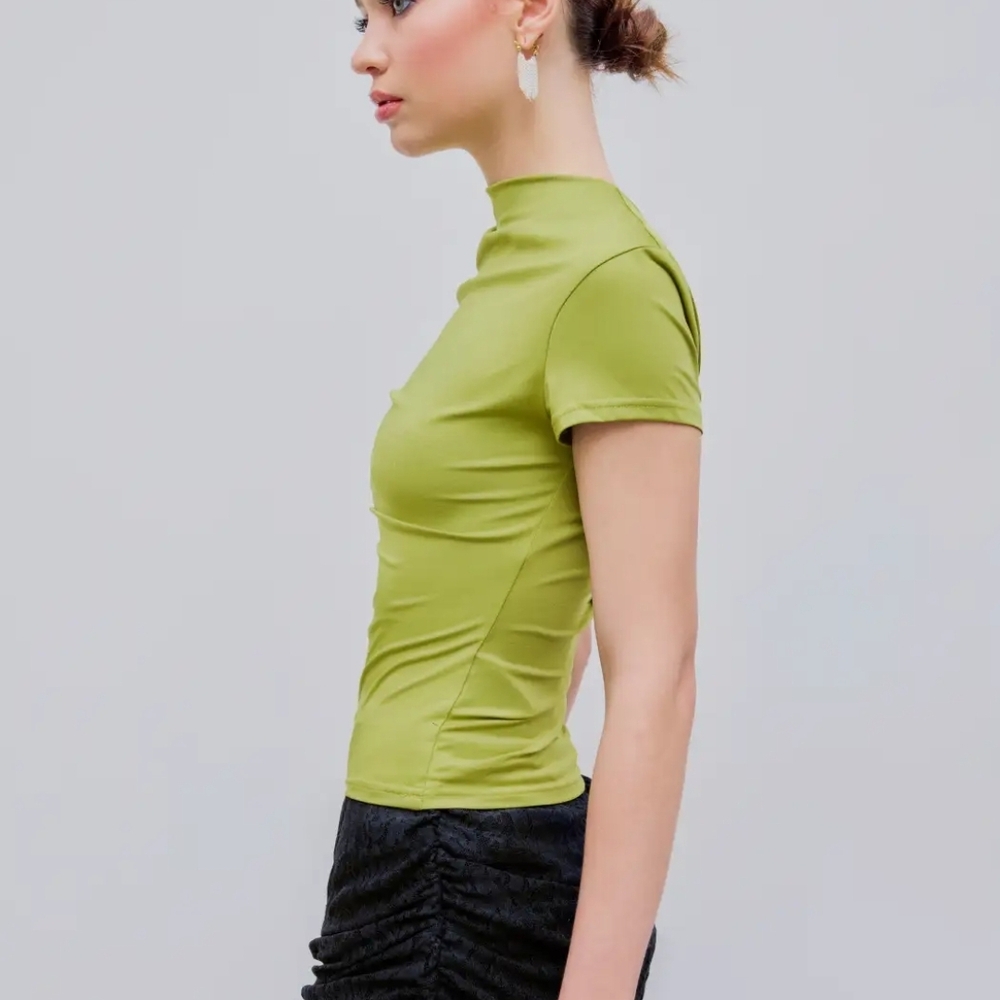 Cider High Neck Ruched Top - Picture 3 of 6